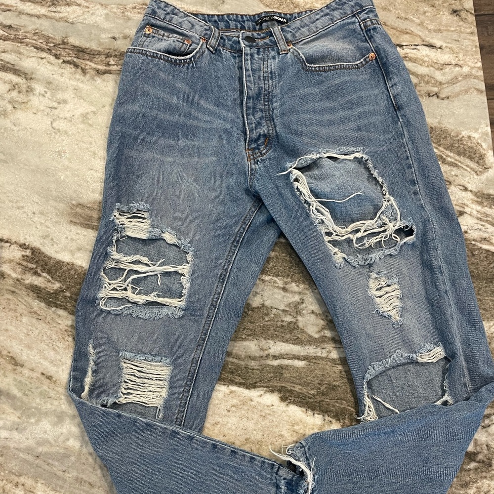 Fashion Nova distressed jeans
